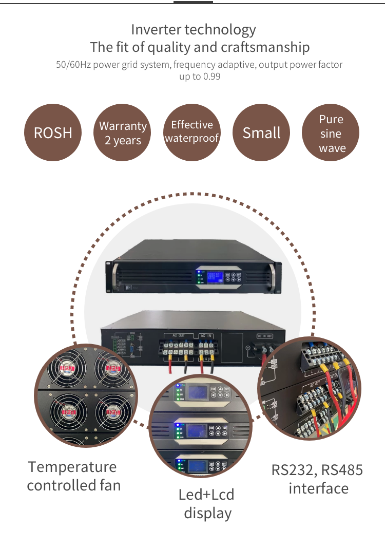 24Vdc to 120Vac 1-3KVA Rack type Pure sine wave high frequency inverterPURE SINE WAVE INVERTER|DC POWER SUPPLY